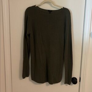 Talbots Green Cashmere Blend Knit Pullover Tunic Sweater Sz L